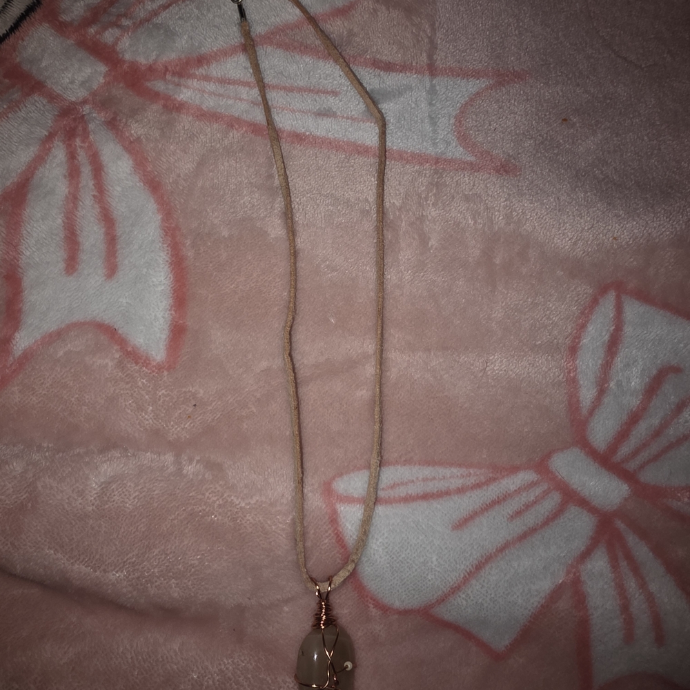 Rose Quartz Handwrapped Necklace